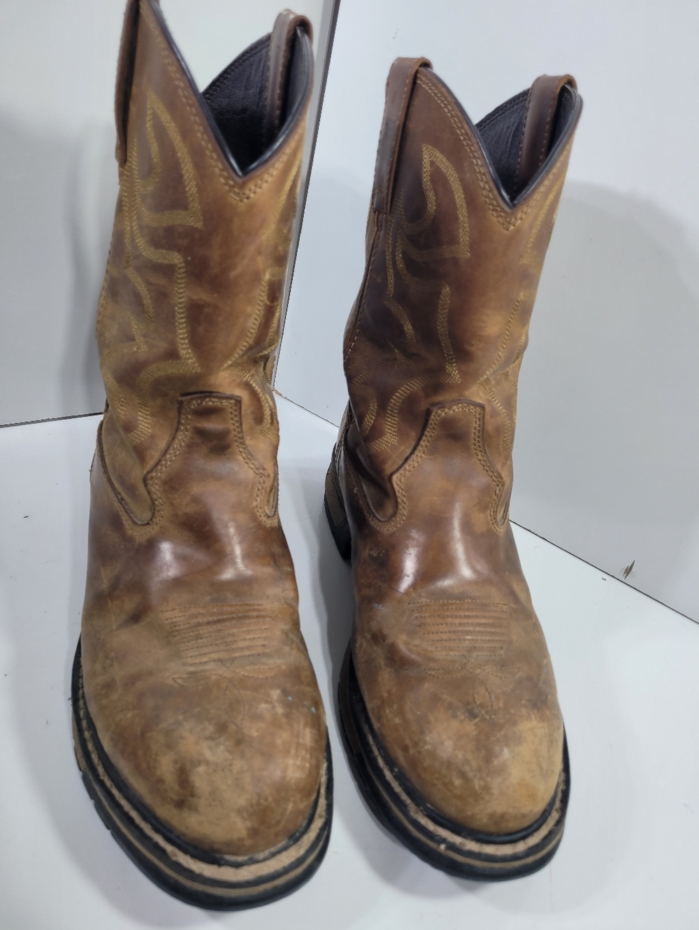 Rocky Womens Original Ride Waterproof Western Boots Brown Leather Size 10M